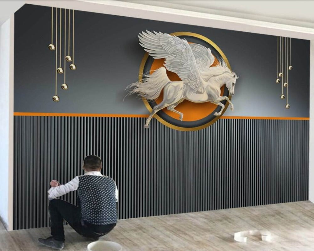 3D Wallpaper Flying Mystic Pegasus